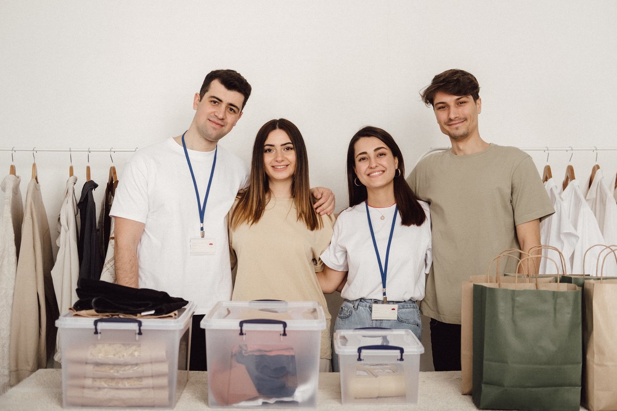 Group of Volunteers in Donation Drive